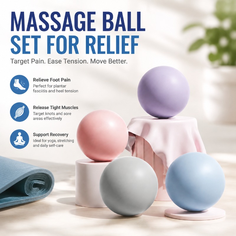 Pilates Yoga Roller - كرة تدليك سيليكون صلبة للياقة البدنية